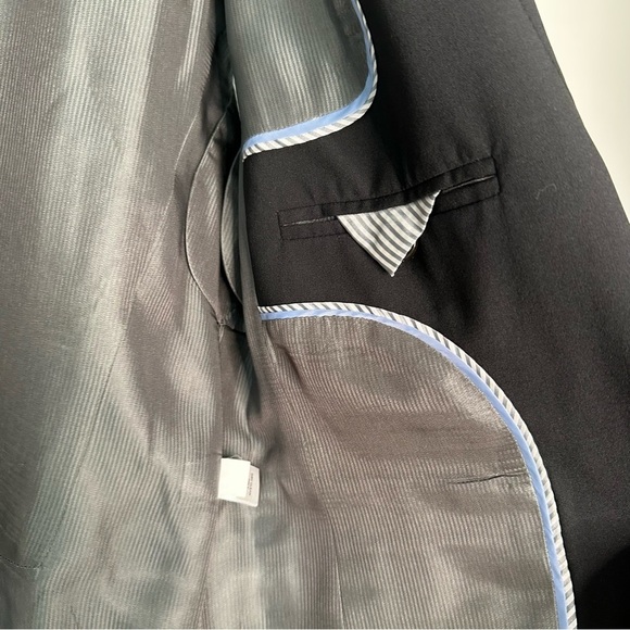 Banana Republic | Black 2 Button Closure Fitted Stretch Blazer Size 12 Petite - Picture 6 of 9